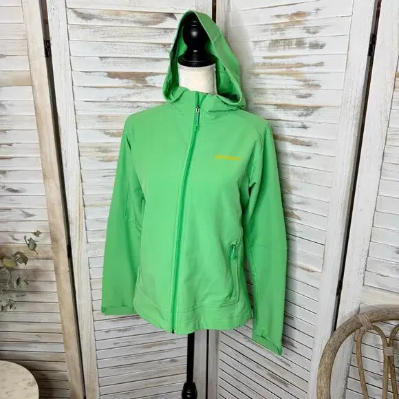 PATAGONIA Women's S Simple Guide Hoodie Lime Green Zip Front Outdoor Jacket - Picture 6 of 16